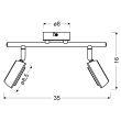 CANDELLUX 92-66749 MILD LAMPA SUFITOWA LISTWA 2X6W LED SZARY 3000K