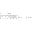 ONE LIGHT 51506B/W/W Rodi biały wpuszczany downlight z odbłyśnikiem ciemny chrom COB LED 3000K 20W