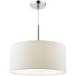 DAR RON102 RONDA 3LT PENDANT 40CM DRUM WHITE FAUX SILK