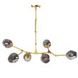 Step into Design ST-1232-6 GOLD Lampa wisząca MODERN ORCHID-6 złoto szara 130 cm