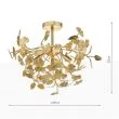 DAR YAD0435 YADIRA 4LT SEMI FLUSH GOLD LEAF