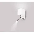 CANDELLUX 21-75659 MAGNUM 1 LAMPA KINKIET OKRAGŁY 1X40W E27+3W LED ABAŻUR KWADRAT BIAŁY