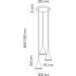 HELLUX 8541536 Zen lampa wisząca (plafon) 3 pł szary