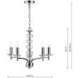 DAR OLE0550 OLEANA 5LT PENDANT POL CHR CRYSTAL