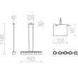 RENDL R11678 ESTRA V wisząca biała szkło przezroczyste 230V LED 5x5W 3000K