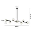 EMIBIG 874/8 LAMPA WISZĄCA ROSSI 8 BL TRANSPARENT