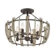 ELSTEAD Wood Hollow QZ-WOOD-HOLLOW-SF 4 Light Semi-Flush