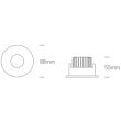 ONE LIGHT 10108H/B/W Anarita czarny wpust COB LED IP54 3000K 8W dark light