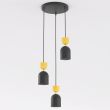 EMIBIG 1739/3PREM GAUDI 3PREM BLACK ORANGE Lampa wisząca