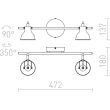RENDL R12510 ROSITA II ścienna czarna/złota 230V LED GU10 2x9W
