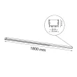 ANTIGO Plafon Hiate Line - Czarny (1800 mm) 3000K 1816