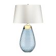 ELSTEAD Lena LENA-TL-L-BLUE-OWSS 2 Light Large Blue Table Lamp with Off-white Shade