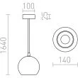 RENDL R11824 COPA wisząca czarna szkło 230V E27 28W