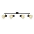 CANDELLUX 94-66657 LAMPA ACROBAT LISTWA 4X40W E14 CZARNY KLOSZ ZŁOTY