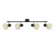 CANDELLUX 94-66657 LAMPA ACROBAT LISTWA 4X40W E14 CZARNY KLOSZ ZŁOTY