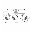 CANDELLUX 93-13767 ALEKSANDRIA LAMPA SUFITOWA LISTWA CZARNY 3X40W E14 KLOSZ CZARNY+ZŁOTY