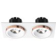 RENDL R13255 SHARM SQ II wpuszczana biała miedź 230V LED 2x10W 24° 3000K