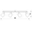 LUMINEX 9233 spot Demia black/brass 4xGU10