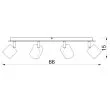 LUMINEX 9233 spot Demia black/brass 4xGU10