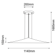 ANTIGO Lampa wisząca Brito 114 - Platyna mat (1140 mm) 5070