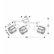 CANDELLUX 93-30191 Dubai lampa sufitowa listwa czarny 3x40W E14 klosz różowy złoty kryszt transp