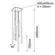 ANTIGO Lampa wisząca Yabu 8 - Czarna (700 mm) 5530