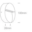 ONE LIGHT 67359/AN/W Platonas kinkiet antracyt LED 3000K 3W IP54