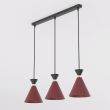 EMIBIG 1740/3 KLEVER 3 BURGUNDY BLACK Lampa wisząca