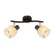 CANDELLUX 92-30177 Dubai lampa sufitowa listwa czarny 2x40W E14 klosz różowy złoty kryszt transp