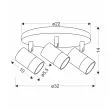 CANDELLUX 98-27474 TOBI LAMPA SUFITOWA PLAFON BIAŁY 3X15W GU10 KLOSZ BIAŁY+ZŁOTY