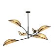 EMIBIG 1108/6 LAMPA SUFITOWA LOTUS 6 BLACK/RATTAN