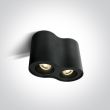 ONE LIGHT 12205Y/B Nemea 2 czarna oprawa sufitowa z oprawką GU10 MR16 2x10W