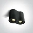 ONE LIGHT 12205Y/B Nemea 2 czarna oprawa sufitowa z oprawką GU10 MR16 2x10W