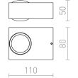 RENDL R12831 KORSO II ścienna aluminium szczotkowane 230V LED 2x3W 120° IP54 3000K