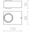 RENDL R12831 KORSO II ścienna aluminium szczotkowane 230V LED 2x3W 120° IP54 3000K