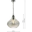DAR ESA0110 ESAROSA 1LT PENDANT BLACK CHROME & SMOKED GLASS