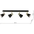 DAR FRY8454 FRY 4LT BAR PLATE BLACK ROSE GOLD GU10 LED INC