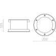 RENDL R10532 TERRA do wbudowania stal nierdzewna 230V LED 20W 120° IP65 3000K