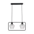 CANDELLUX 32-26859 NIKO LAMPA WISZĄCA CZARNY 2X40W E27 KLOSZ BEZBARWNY KARBOWANY