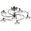 DAR LUT0667 LUTHER 6LT SEMI FLUSH CW CRYSTAL GLASS BLK CHR