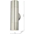 DAR ORT3268 ORTEGA 2LT W/LT ALUMINIUM UP DOWN IP65