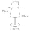 ONE LIGHT 61084/B Grewena czarna bezprzewodowa lampa stołowa IP44 3000K 2W czas ładowania 4h czas pracy 8h