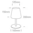 ONE LIGHT 61084/B Grewena czarna bezprzewodowa lampa stołowa IP44 3000K 2W czas ładowania 4h czas pracy 8h