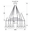 CANDELLUX 38-70944 ALTO LAMPA WISZĄCA 8X40W E27 BIAŁY MATOWY