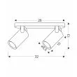 CANDELLUX 92-28129 Gary lampa sufitowa listwa czarny 2x15W GU10 klosz czarny