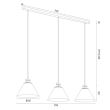 ARGON 6177 ORTE lampa wisząca 3 pł.