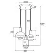 ARGON SINES 1469 lampa wisząca 3 pł. na okrągłej podsufitce