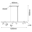ANTIGO Lampa wisząca Yabu 6 - Biała (1200 mm) 5064