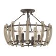 ELSTEAD Wood Hollow QZ-WOOD-HOLLOW-SF 4 Light Semi-Flush