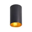 CANDELLUX 2228167 TUBA LAMPA SUFITOWA CZARNY 1X15W GU10 ODBŁ. ZŁOTY ŚR. 7 CM